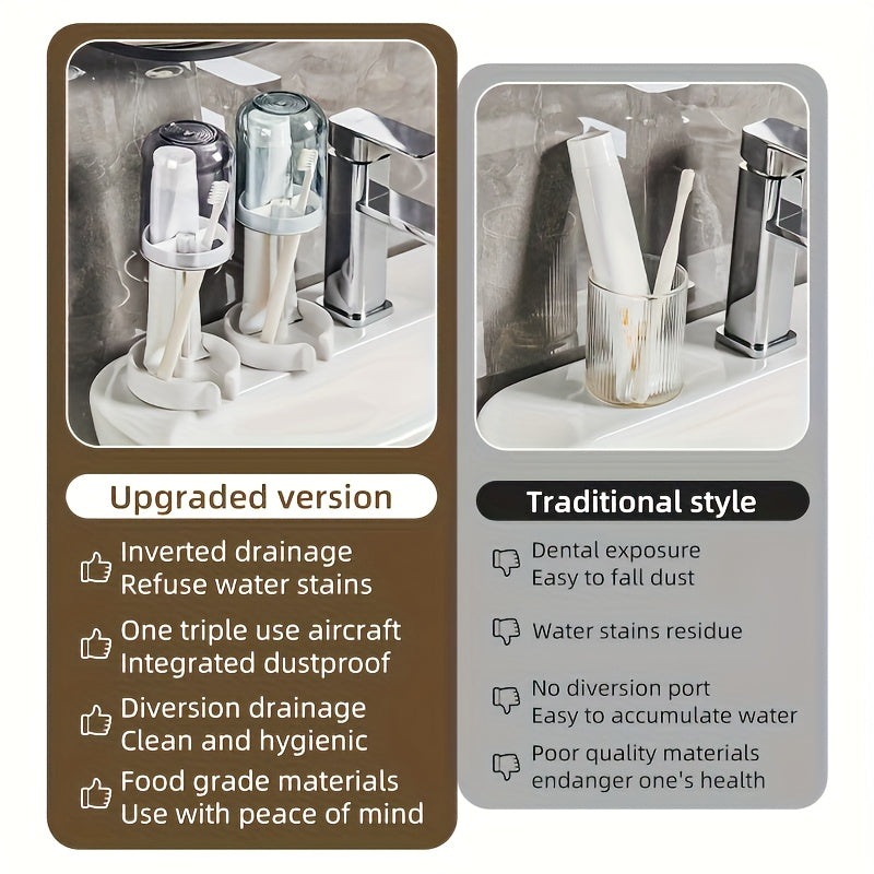DentalDock | Tandenborstelhouder met beker en deksel – Badkamer organizer