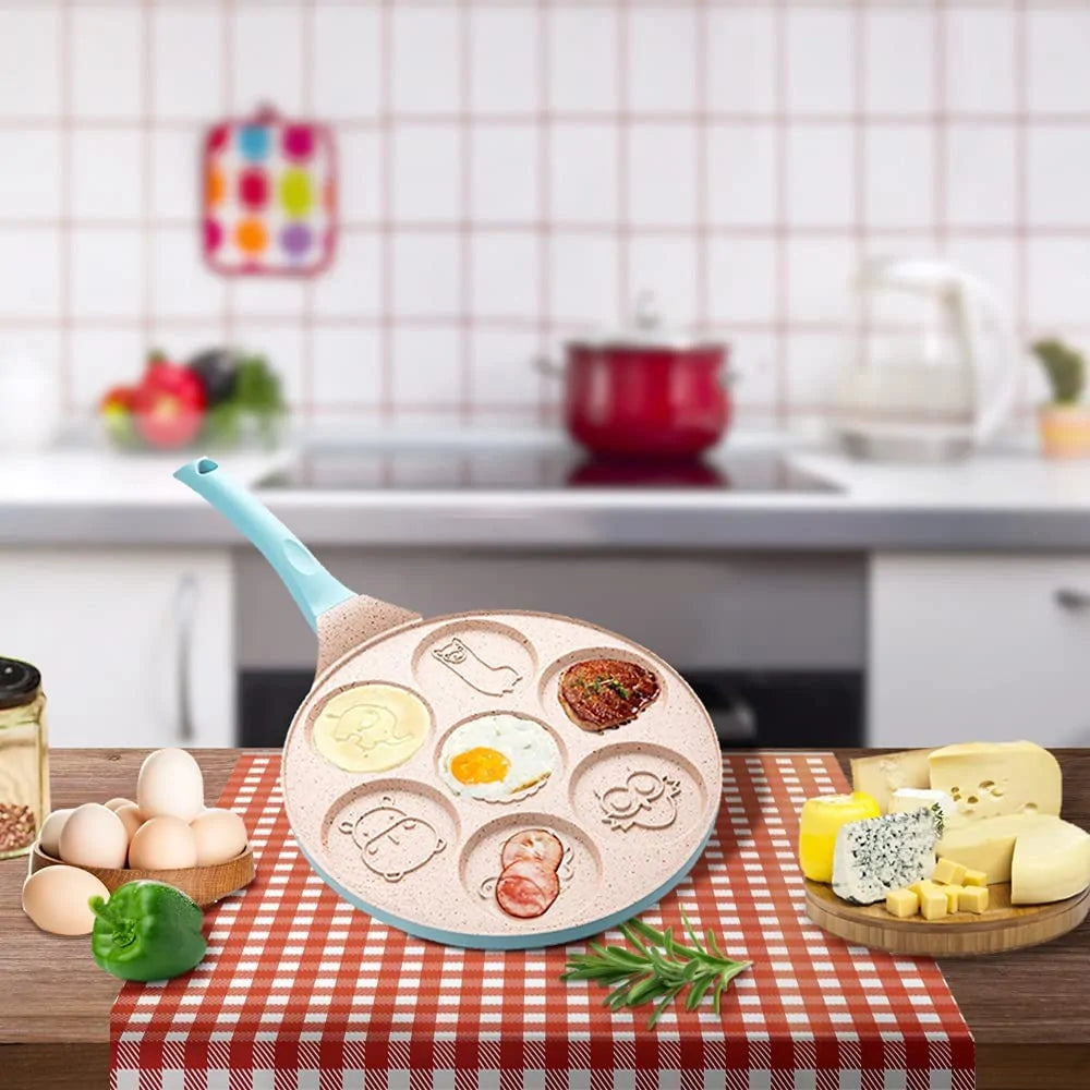 HappySkillet | Anti-aanbak ontbijtpan voor kinderen – Leuke eier- en pannenkoekenvorm voor kindermaaltijden