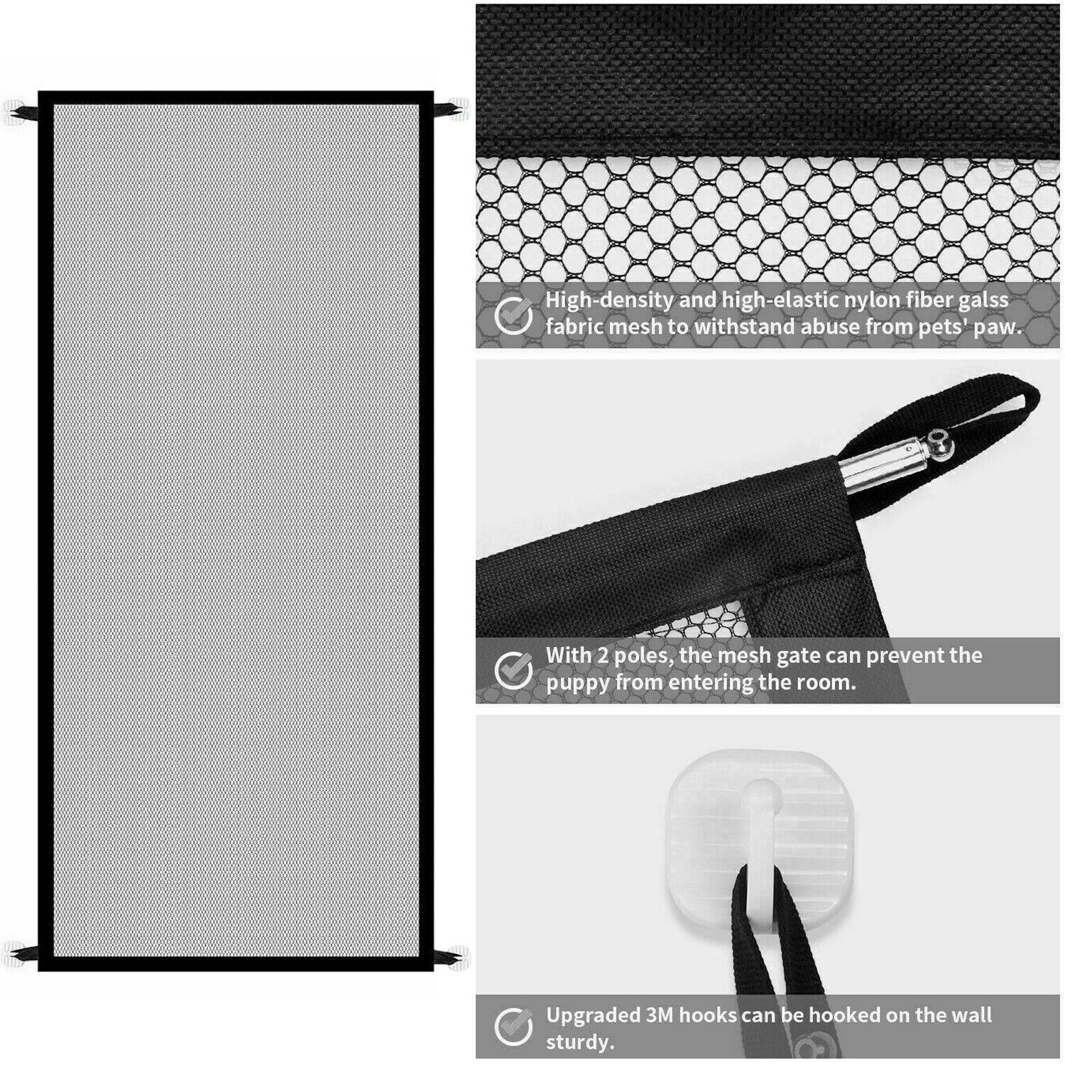 PetGuard | Draagbaar veiligheidshek voor honden, katten en baby's – Gaashek voor trappen en deuren