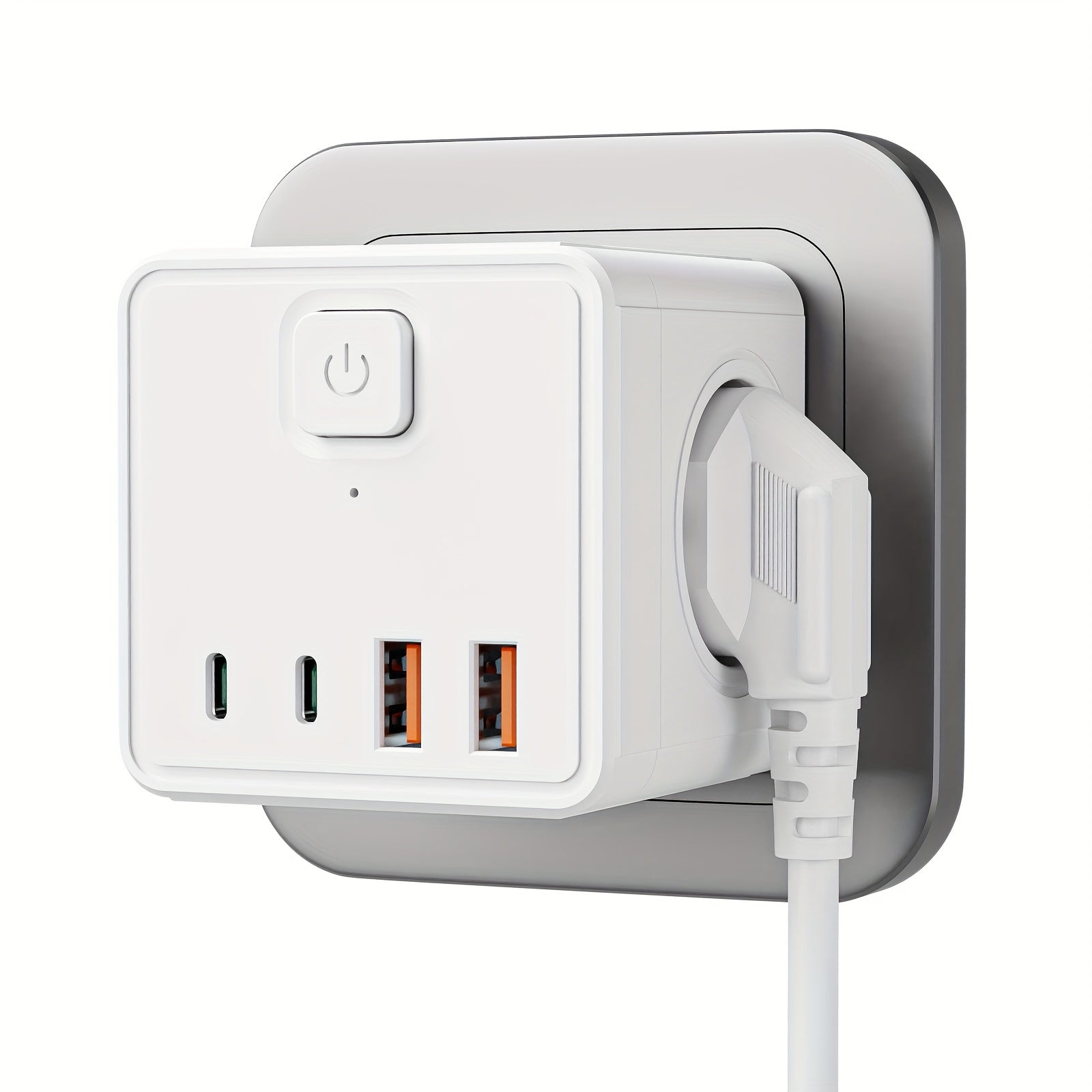 PowerPort | 7-in-1 EU Stopcontact Strip – 3 AC, 2 USB, 2 Type-C Poorten met Schakelaar, Thuis & Kantoor