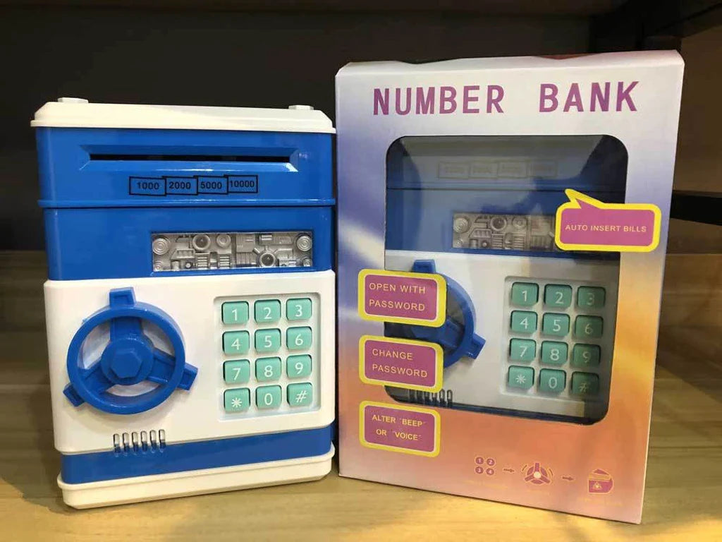 TinyBank | Elektronische mini-geldautomaat spaarpot – digitale geldkluis met wachtwoord