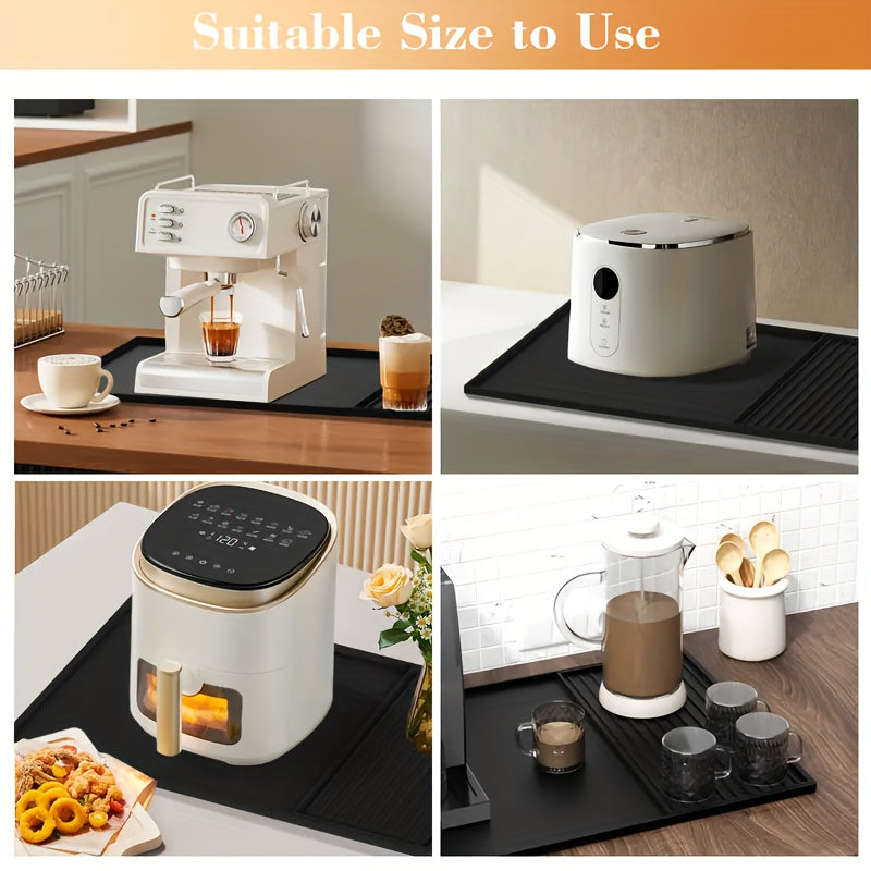 BrewPad | 2-in-1 siliconen koffiemat met verhoogde randen - hittebestendige antislip koffiebarbeschermer