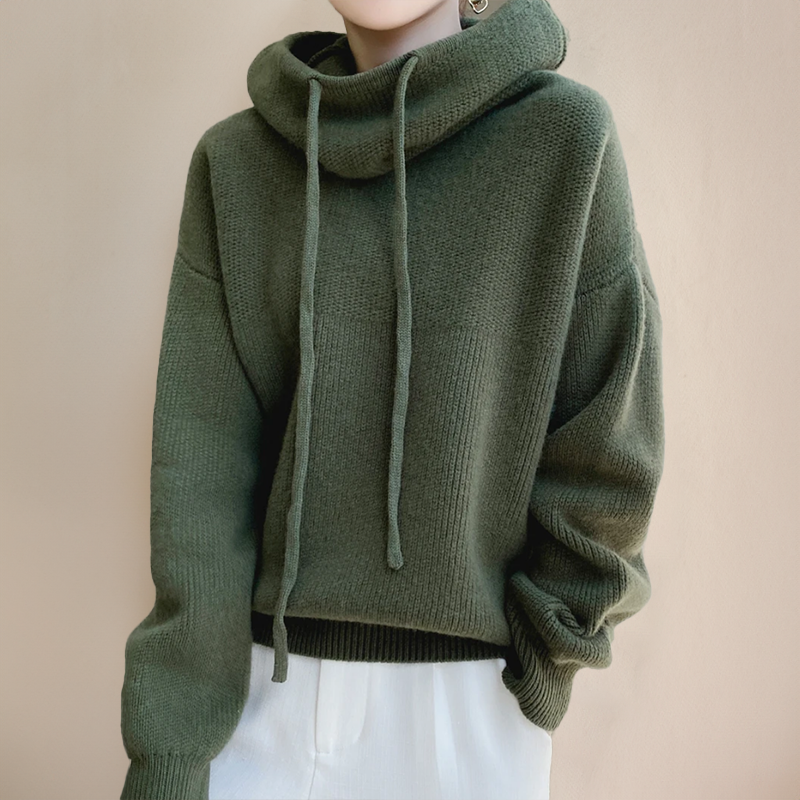 Wysteria | Dames Comfortabele Gebreide Hoodie – Zachte Pullover met Capuchon