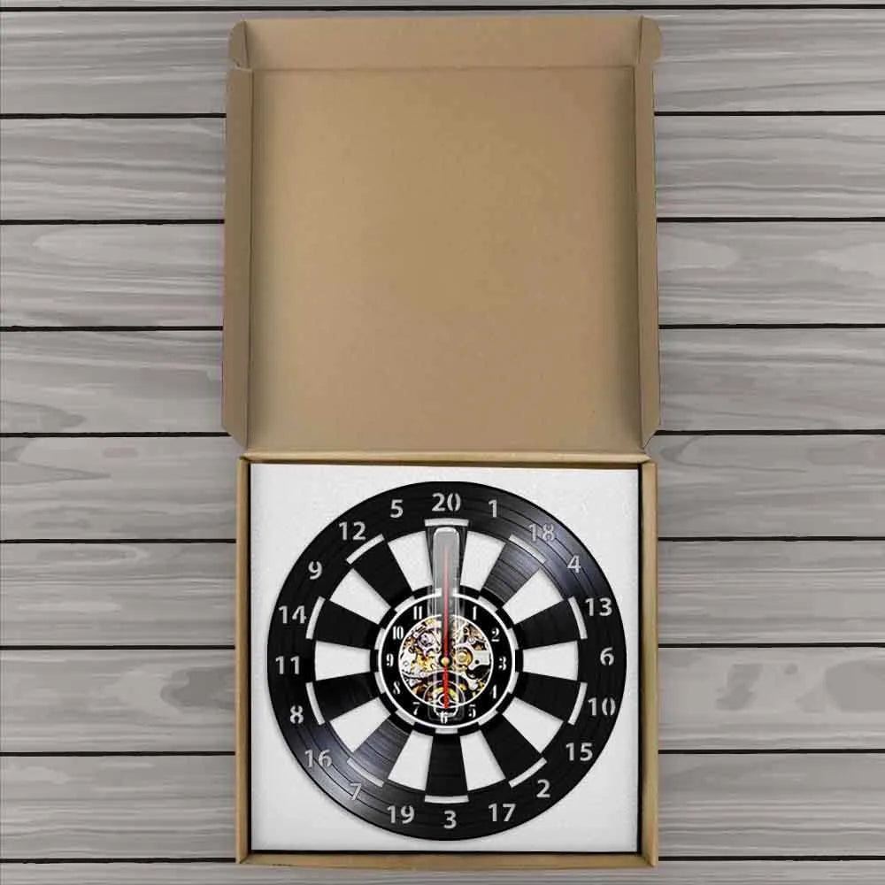 DartTick | Retro Vinyl Dart Wandklok - Stille Quartz Beweging, Uniek huisdecor, Stijlvol en Functioneel