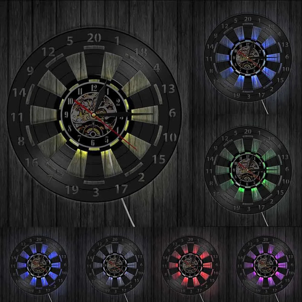 DartTick | Retro Vinyl Dart Wandklok - Stille Quartz Beweging, Uniek huisdecor, Stijlvol en Functioneel