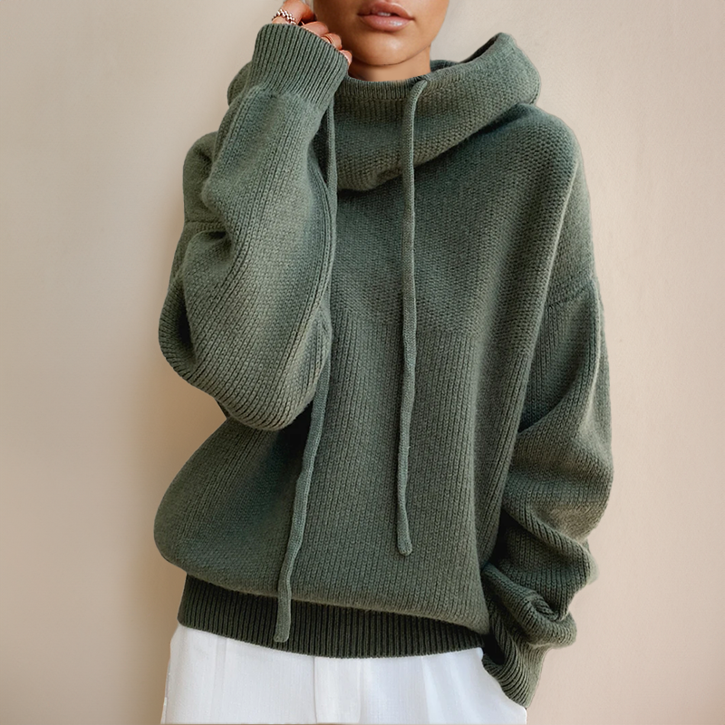 Wysteria | Dames Comfortabele Gebreide Hoodie – Zachte Pullover met Capuchon