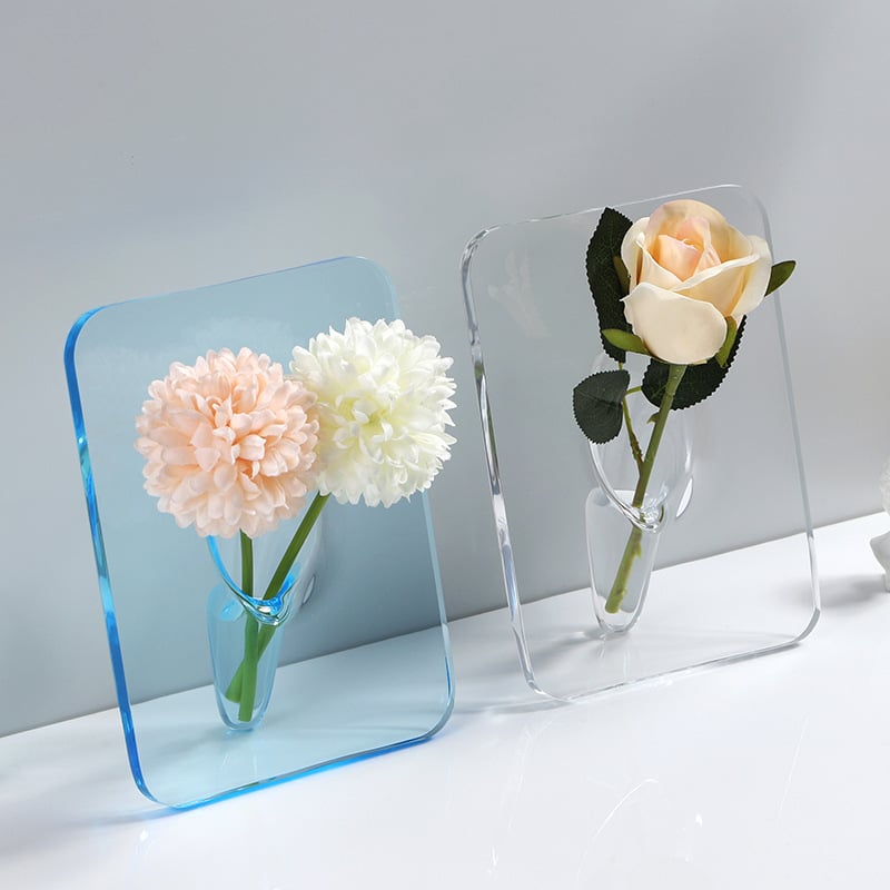 BloomFrame | Acrylic Clear Picture Frame Vase - Modern Minimalist Flower Display