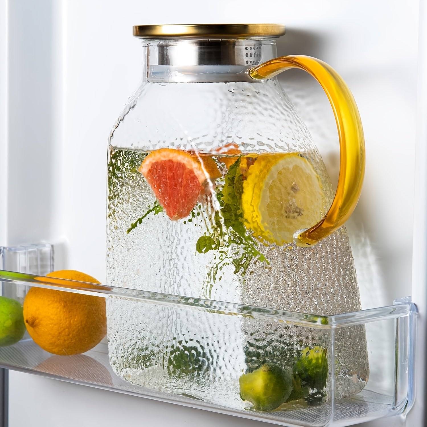 ChillPour | 1,8L Glazen Waterkan met Deksel & Schenktuit – Koelkastdeur Karaf, Glazen Drankkan