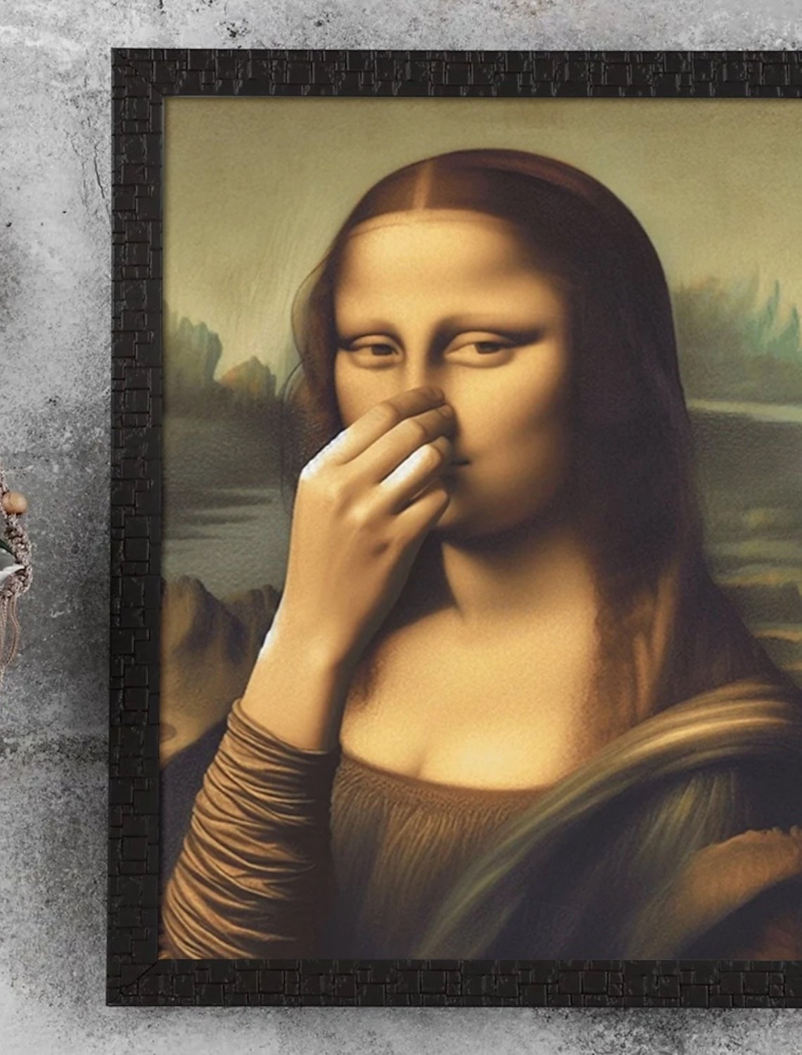 FlushArt | Grappige Mona Lisa-wanddecoratie, vintage toilet-humor voor badkamer en toilet
