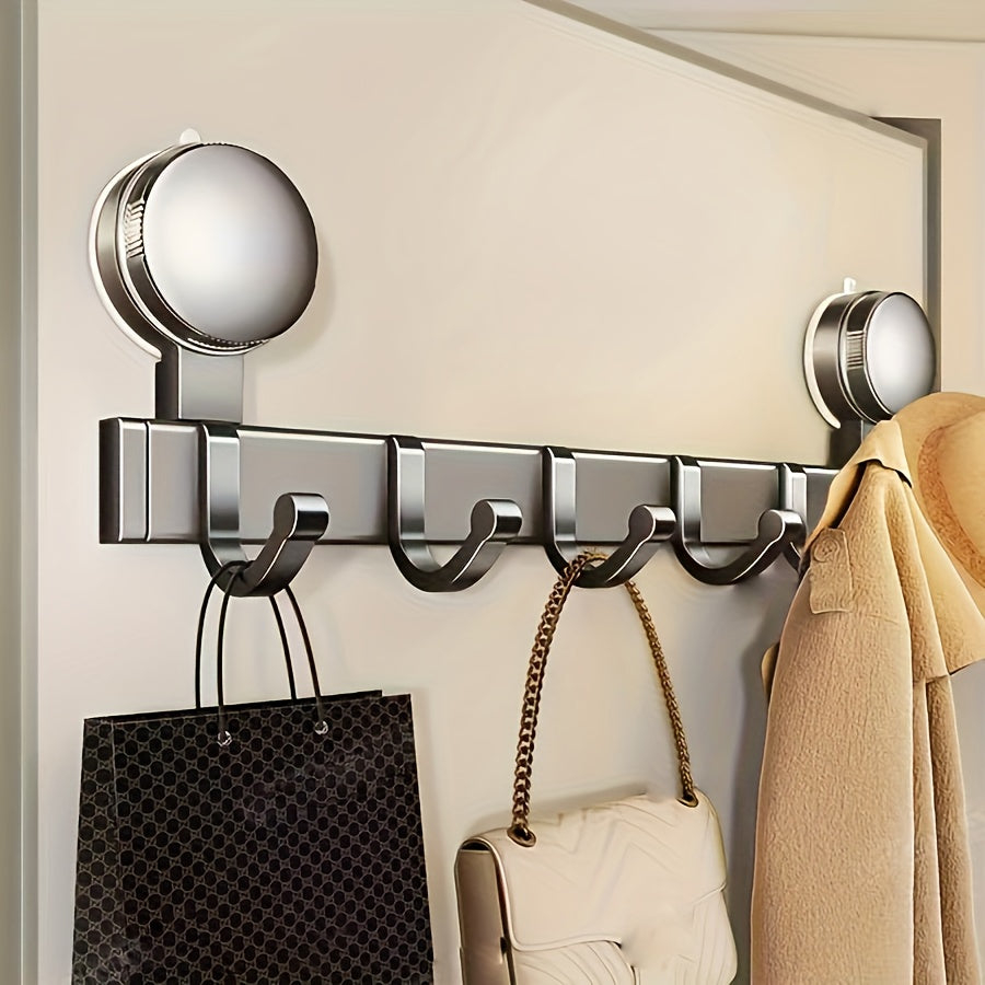 WallCling | Wandhanger met 6 haken en zuignappen – Ruimtebesparende organizer voor handdoeken, kleding