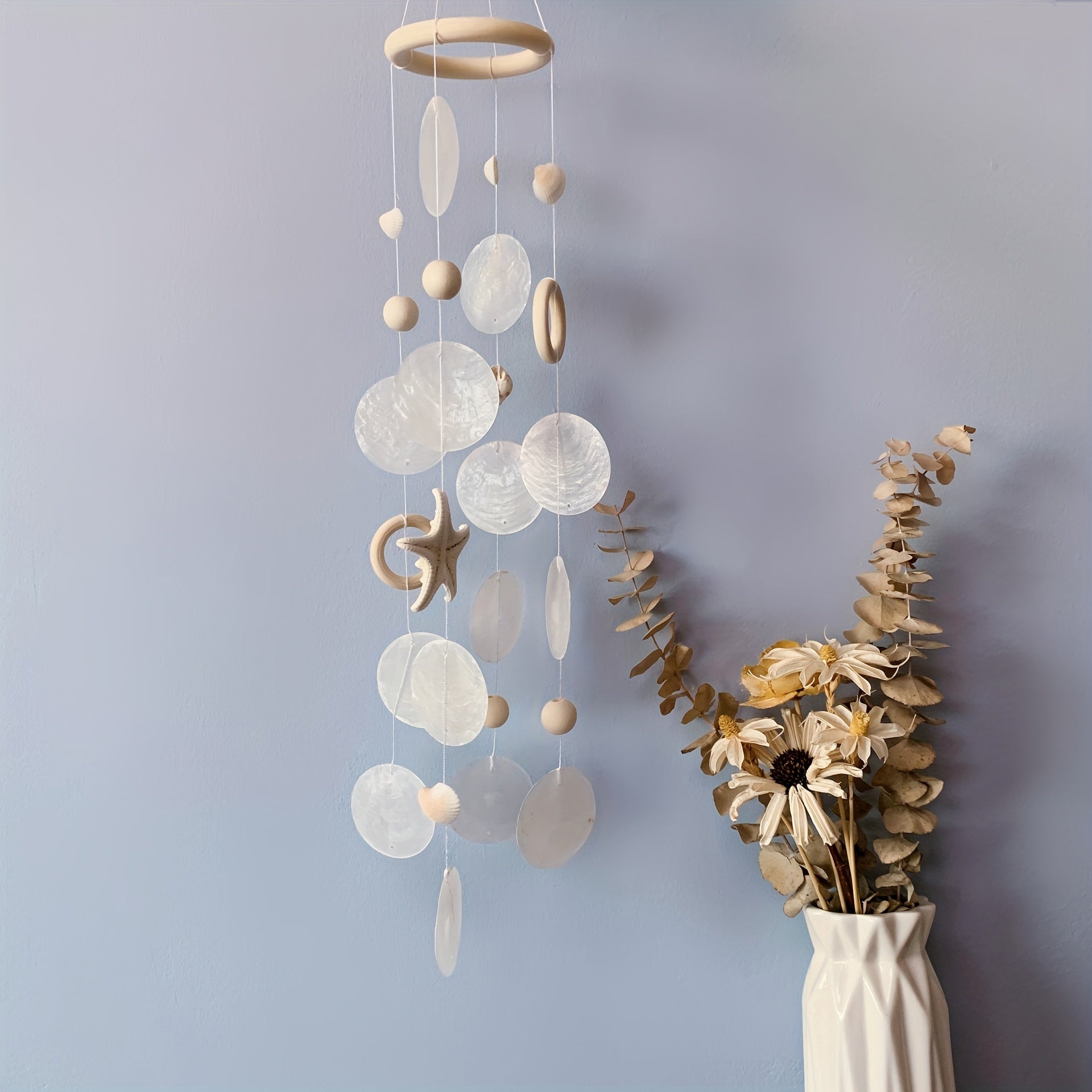NauticaCharm | Art Deco Kust Windgong - Zeeschelp & Zeester, Boheems Decor