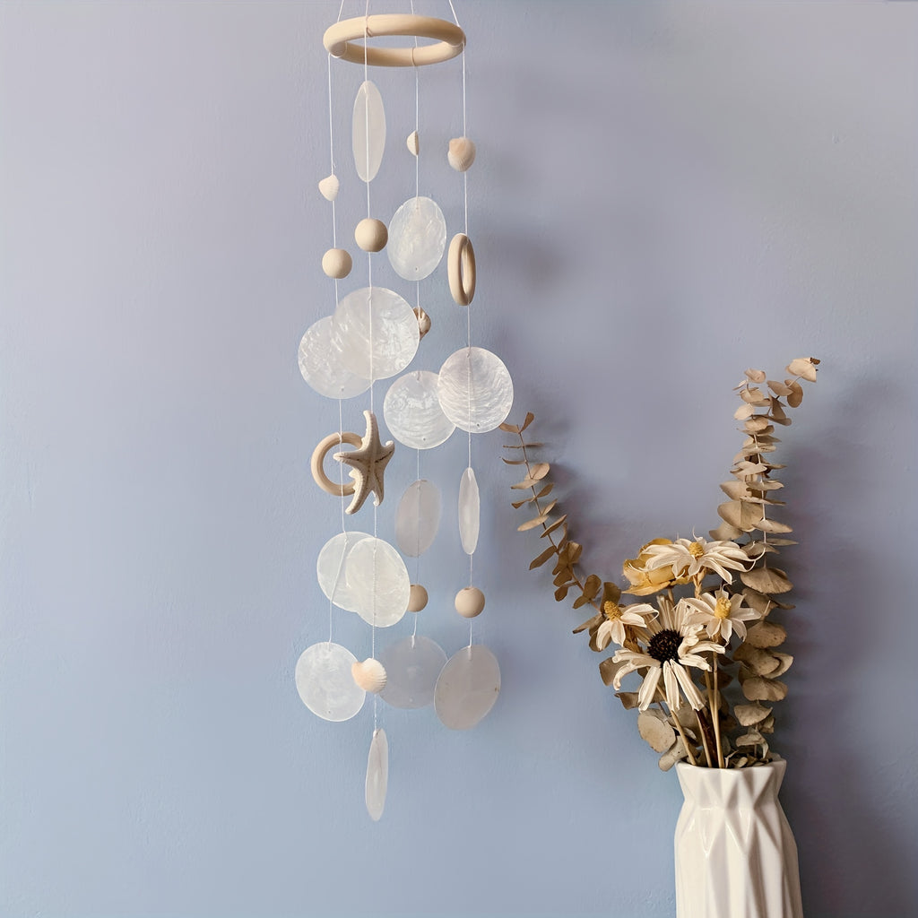 NauticaCharm | Art Deco Kust Windgong - Zeeschelp & Zeester, Boheems Decor