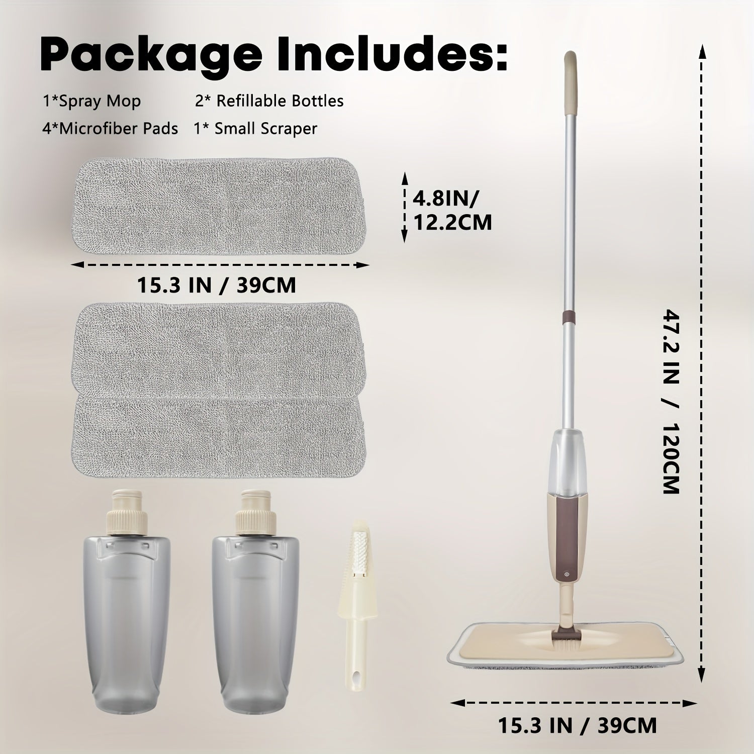 RevoMop | Herbruikbare Microvezel Spray Mop - Moeiteloos vloeren reinigen, roterende mop met herbruikbare pads