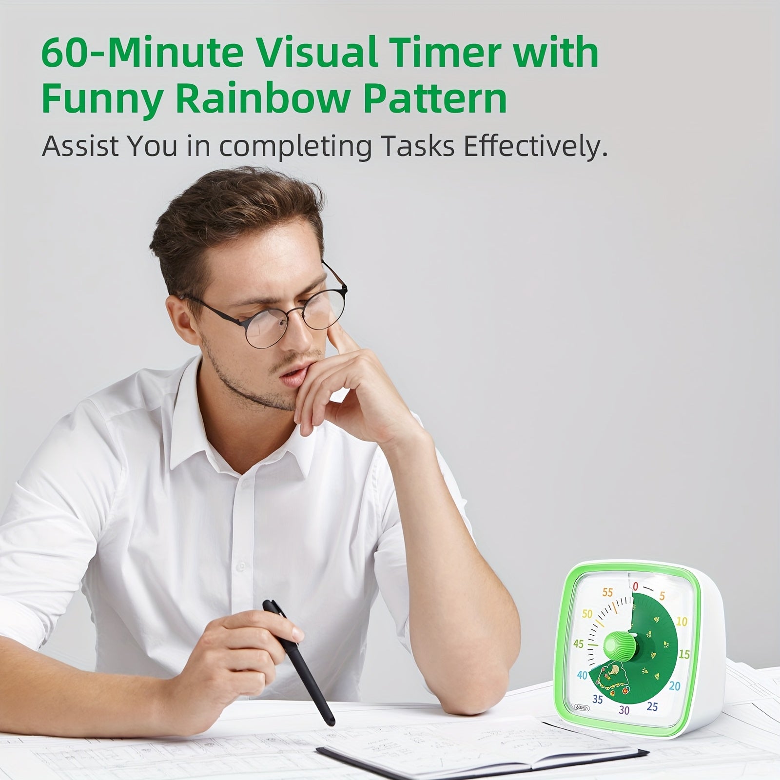 PrismTimer | Rainbow visuele timer met nachtlampje – 60 minuten aftellen