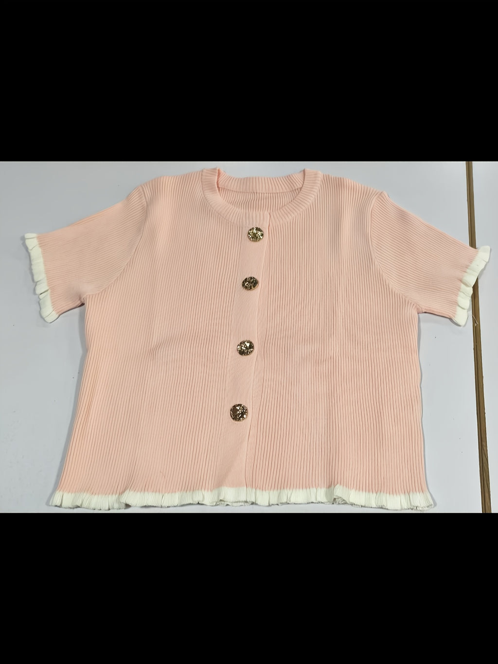 Zafira | Dames Gebreide Top met Knopen – Elegante Casual Korte Mouwen