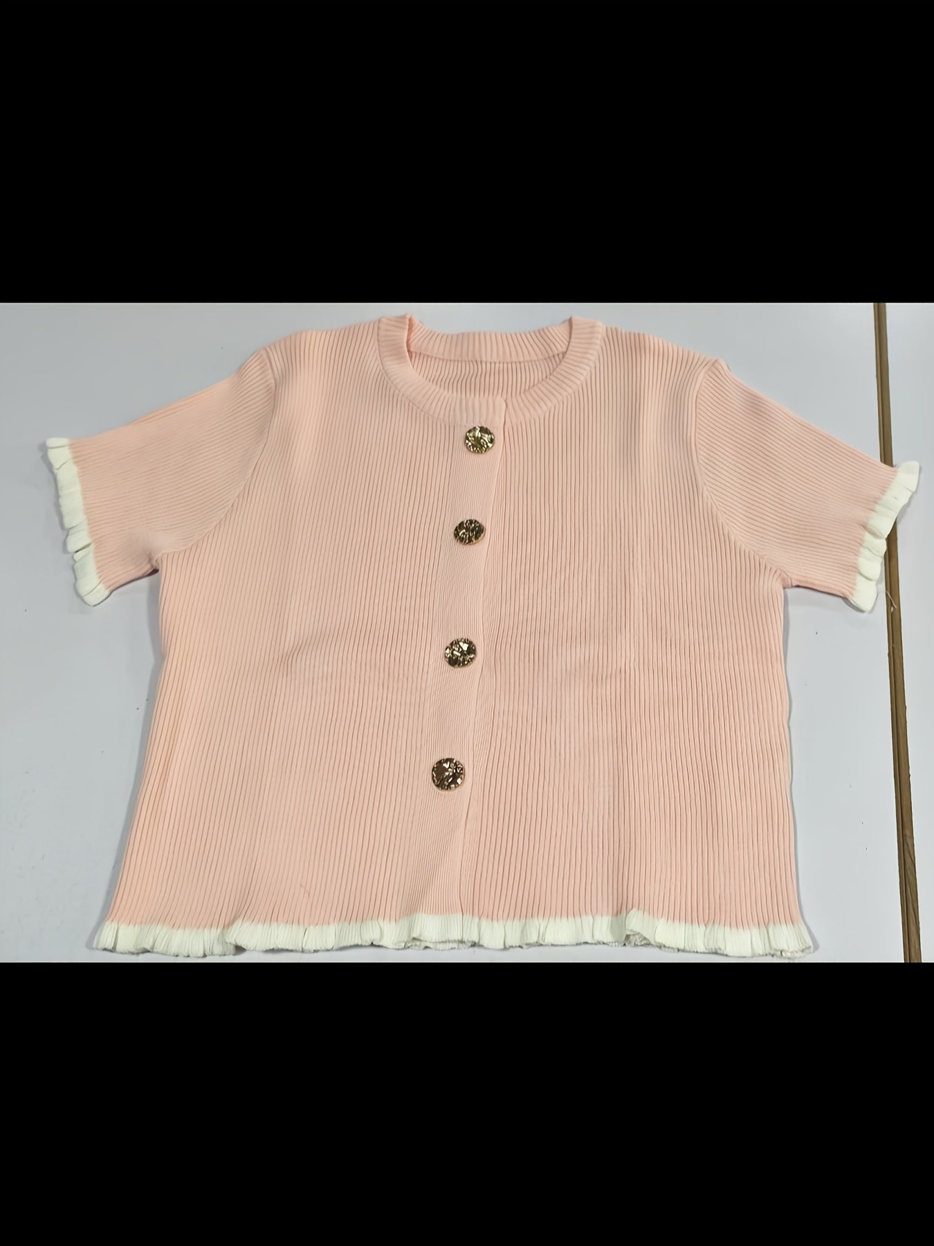 Zafira | Dames Gebreide Top met Knopen – Elegante Casual Korte Mouwen