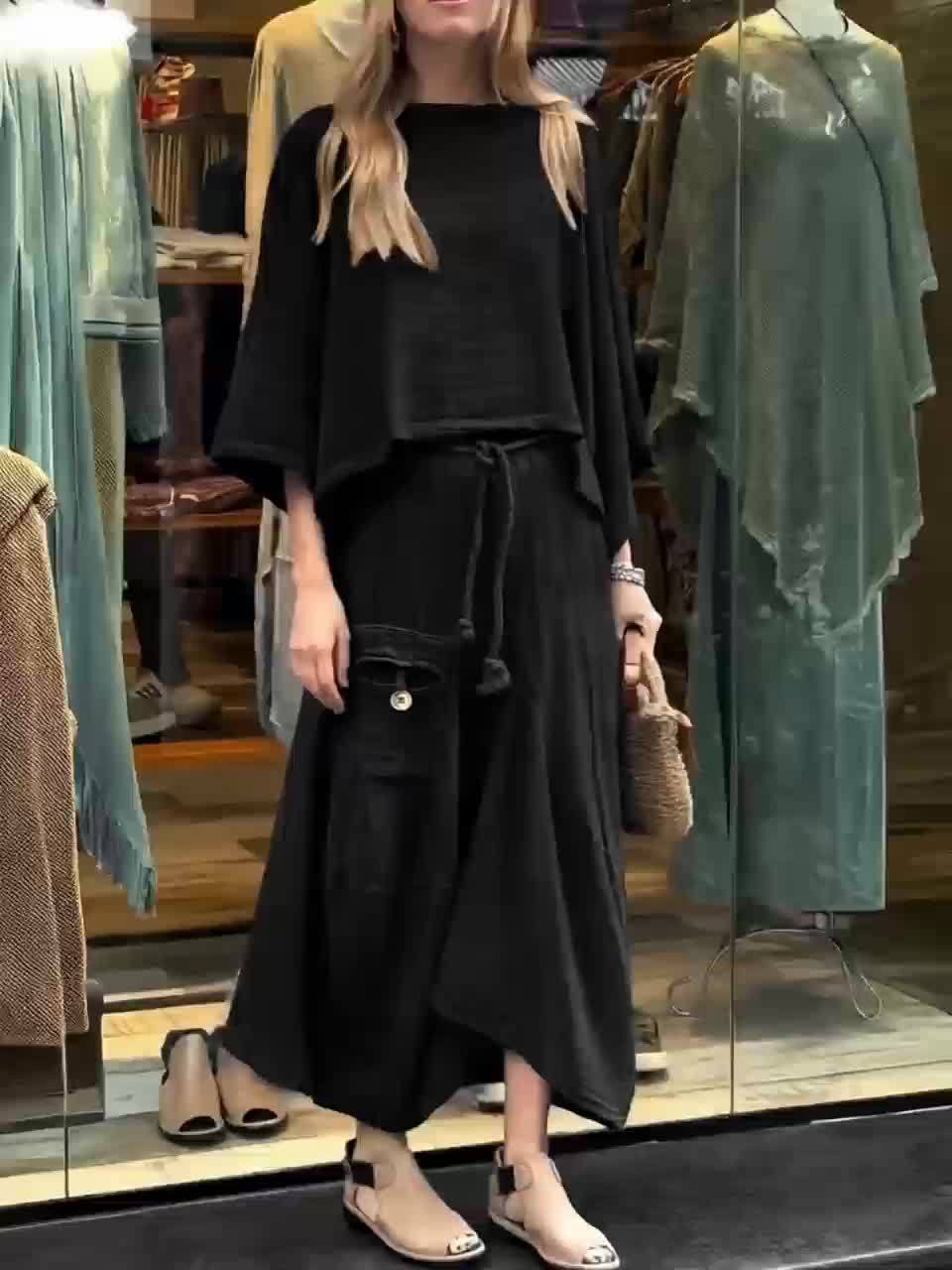 Lyrissea | Dames 2-Delige Top & Rok Set – Losse Casual Versleten Outfit, Zomerse Mode
