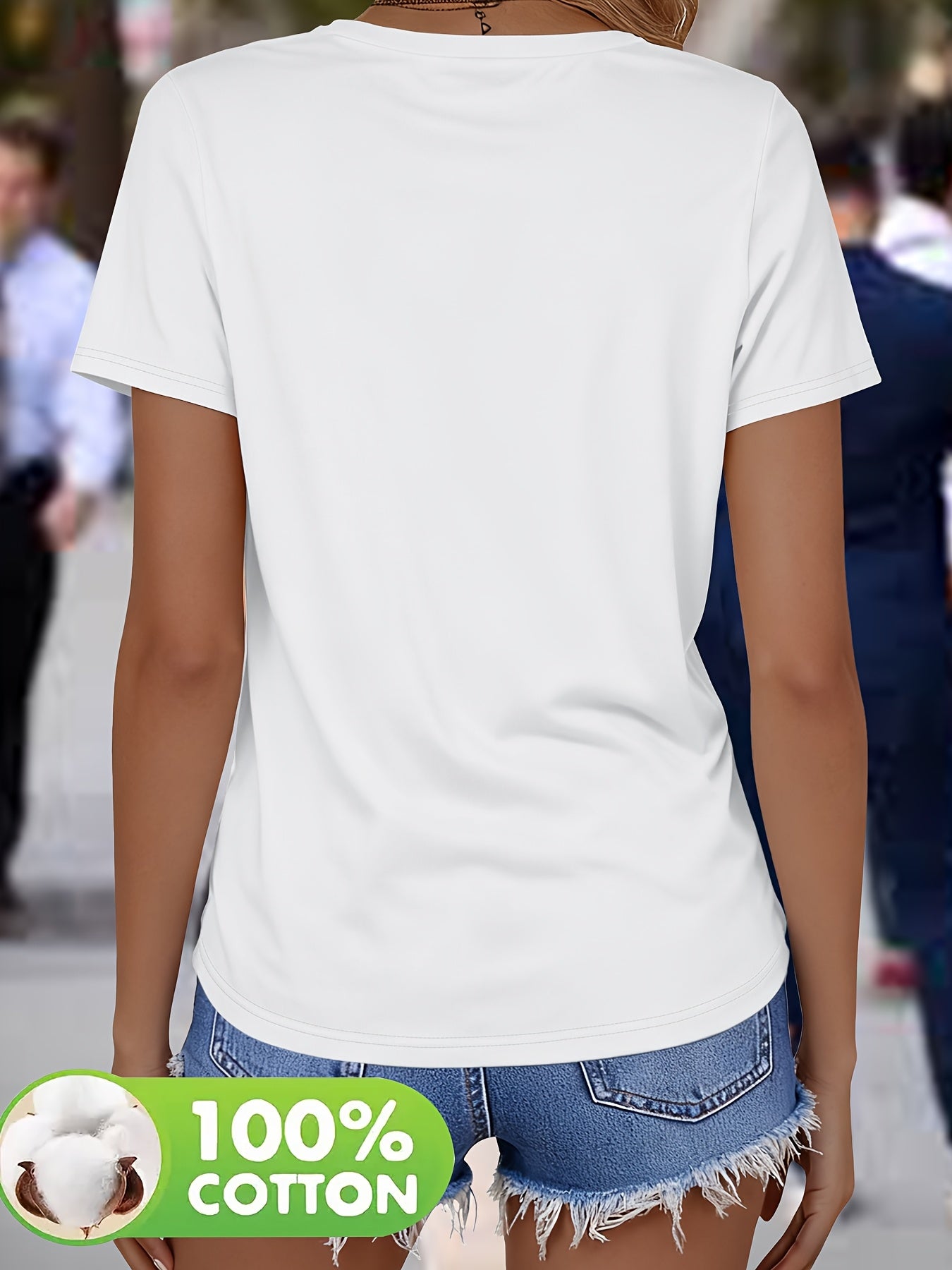Delra | Elegante damestop met bladerenprint – Casual blouse met korte mouwen