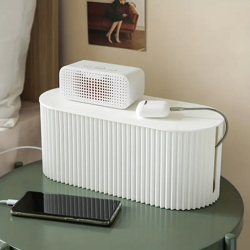 CableCove | Minimalistische kabelbeheerbox – Stijlvolle snoerorganizer voor bureau, stekkerblokken en opladers