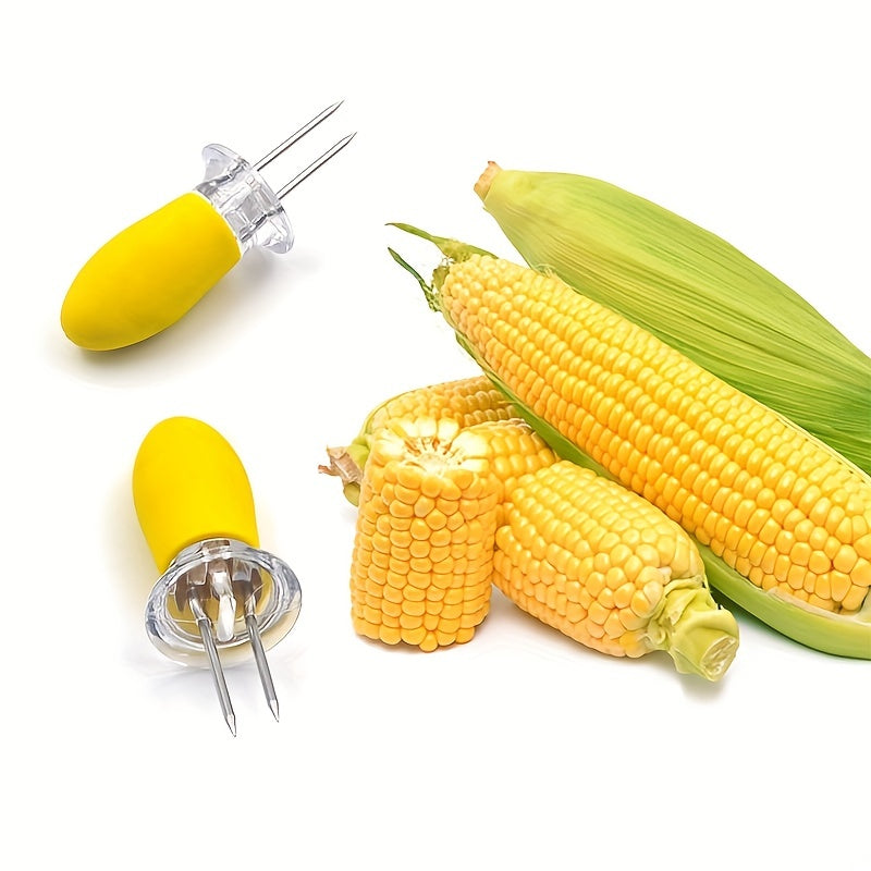 CornGrip | RVS Maïsvork met Ergonomisch Handvat – Duurzame, Voedselveilige BBQ- en Fruitsatépen