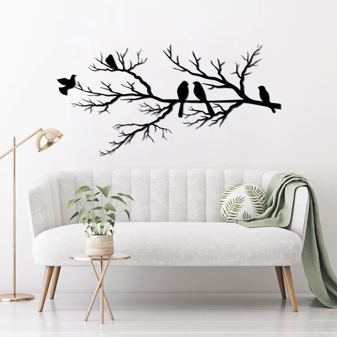 PerchArt | Vogels op Tak Metalen Muur Kunst - Modern & Klassiek woondecoratie