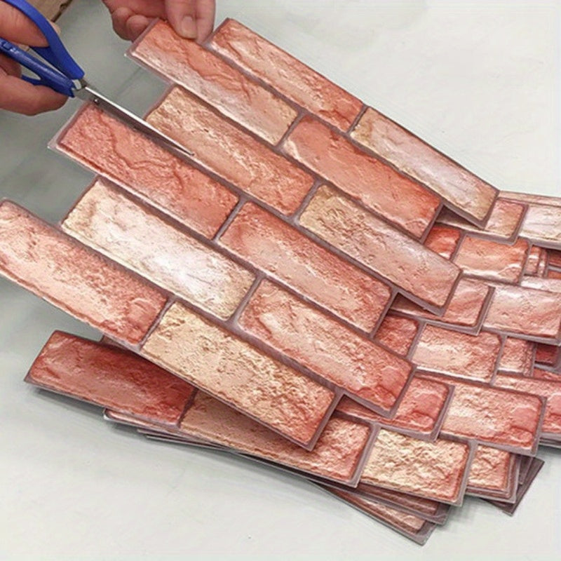 3DBrix | Zelfklevende 3D-bakstenen wandpanelen – waterdicht, decoratieve accentmuren