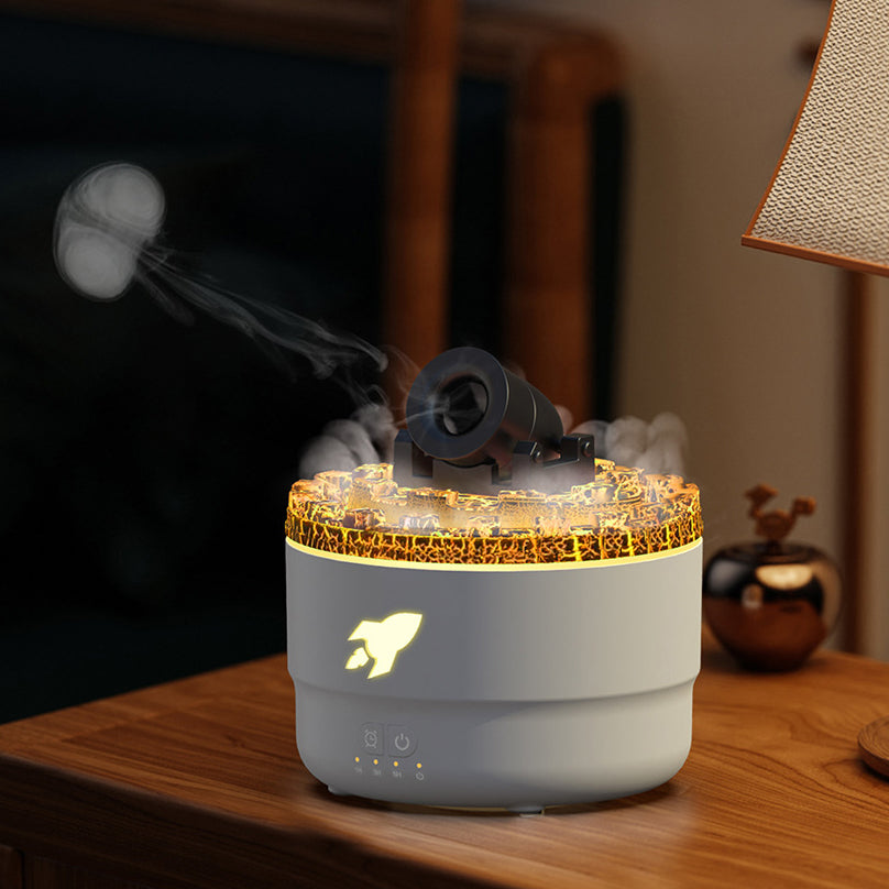 MistLava | Kanon Luchtbevochtiger & Aroma Diffuser met Waternevel, Nachtlampje & Lava Effect