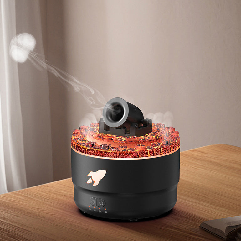MistLava | Kanon Luchtbevochtiger & Aroma Diffuser met Waternevel, Nachtlampje & Lava Effect