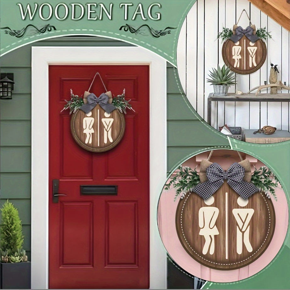 WoodsyOasis | Boerderij toiletbord - Rustieke Houten Muur Hangende Decoratie