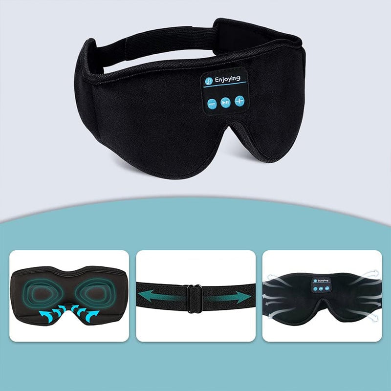 SleepTune | Bluetooth Muziek Slaapmasker – Zacht Geheugenschuim, Lichtdicht