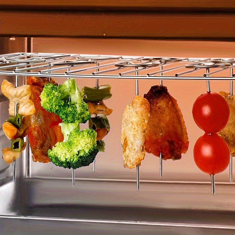 AirGrill | 10-stuks Roestvrijstalen Spiesen voor Air Fryer & Oven, Verticale BBQ Grillnaalden