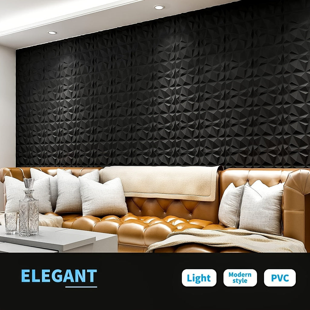 GeoLux | 3D geometrische diamantwandpanelen – zelfklevende, moderne decoratieve panelen voor een stijlvol interieur