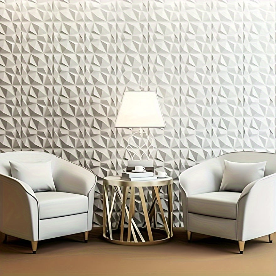 GeoLux | 3D geometrische diamantwandpanelen – zelfklevende, moderne decoratieve panelen voor een stijlvol interieur
