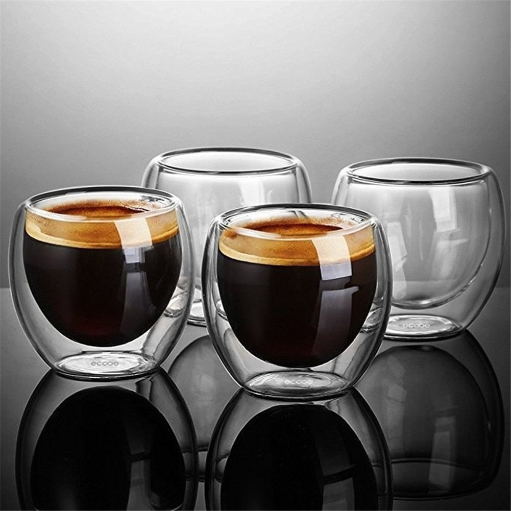 BrewVibe | Dubbelwandige glazen espressokop - hittebestendig borosilicaatglas