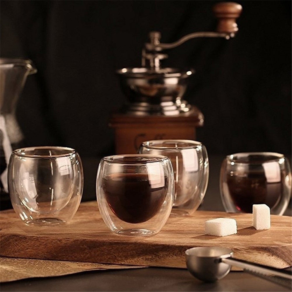 BrewVibe | Dubbelwandige glazen espressokop - hittebestendig borosilicaatglas