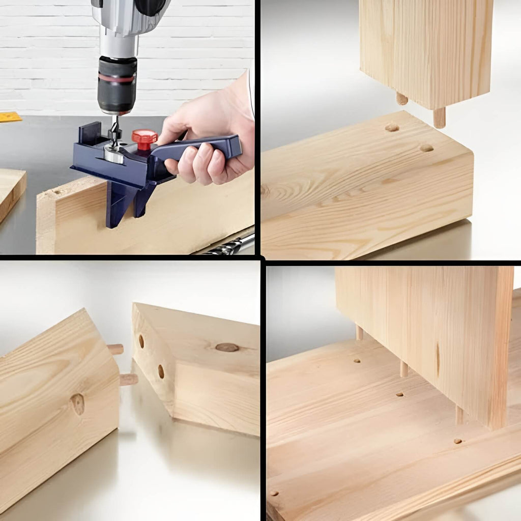 PrecisionPro | Verstelbare boorgeleider voor houten deuvels – Multifunctioneel uitlijnings- en gatpositioneringsgereedschap