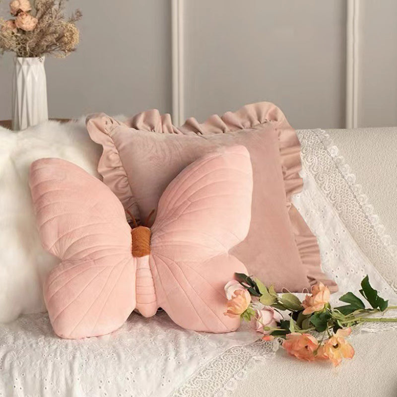 CozyFlutter | Vlinder Pluche Kussen - Zacht Decoratief Sierkussen, Accent Kamer Kinderen & Kinderkamer