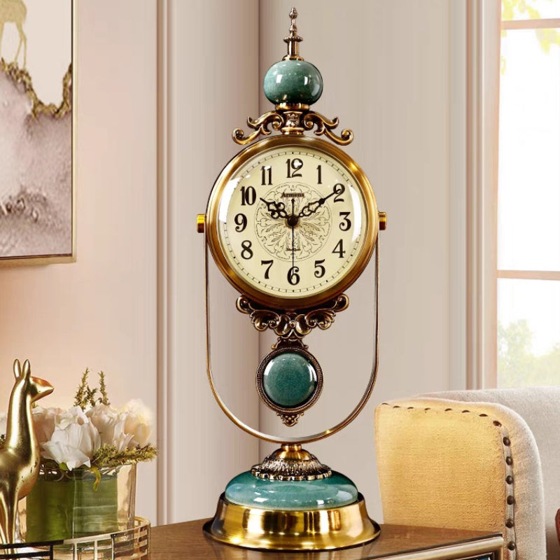 TimeRelic | Classic Grace Antiek Messing Bureauklok - Vintage Pendule, Elegant Decoratie voor thuis