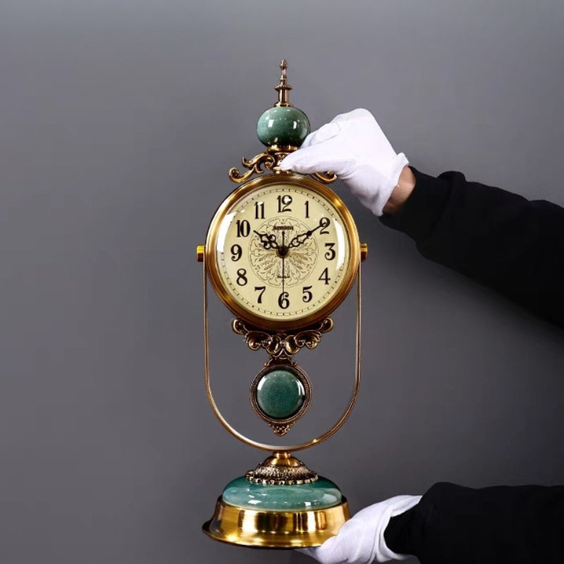 TimeRelic | Classic Grace Antiek Messing Bureauklok - Vintage Pendule, Elegant Decoratie voor thuis