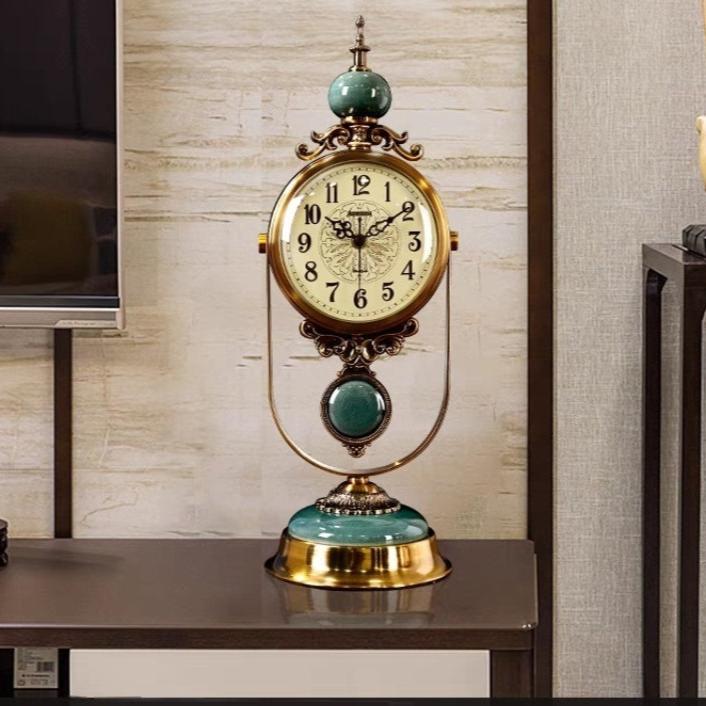 TimeRelic | Classic Grace Antiek Messing Bureauklok - Vintage Pendule, Elegant Decoratie voor thuis