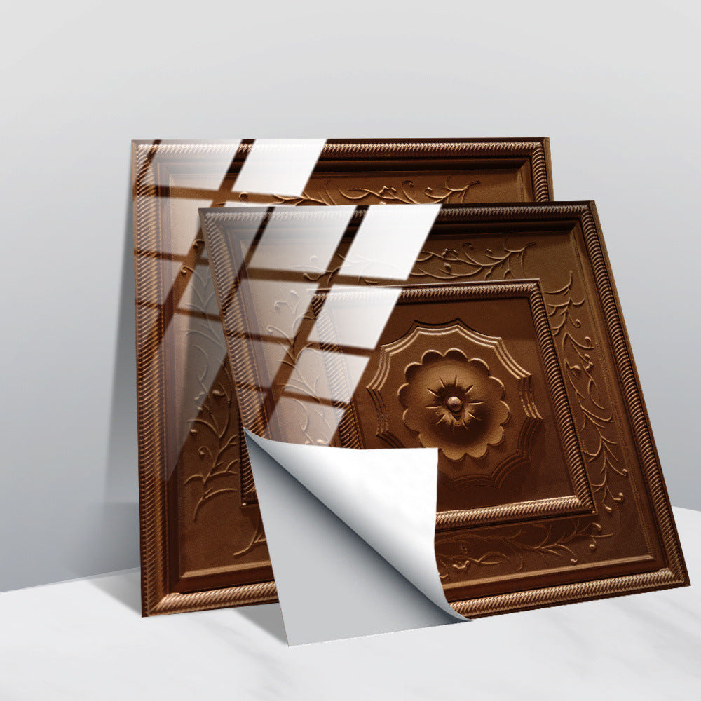 LuxeTile | Glanzend Retro Vintage Patroon Tegels Behang - Zelfklevende PVC Muur & Meubel Sticker