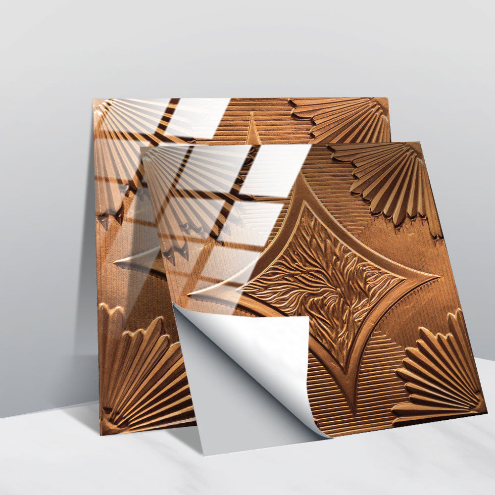 LuxeTile | Glanzend Retro Vintage Patroon Tegels Behang - Zelfklevende PVC Muur & Meubel Sticker