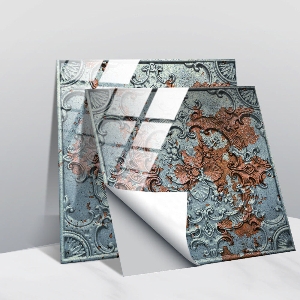 LuxeTile | Glanzend Retro Vintage Patroon Tegels Behang - Zelfklevende PVC Muur & Meubel Sticker