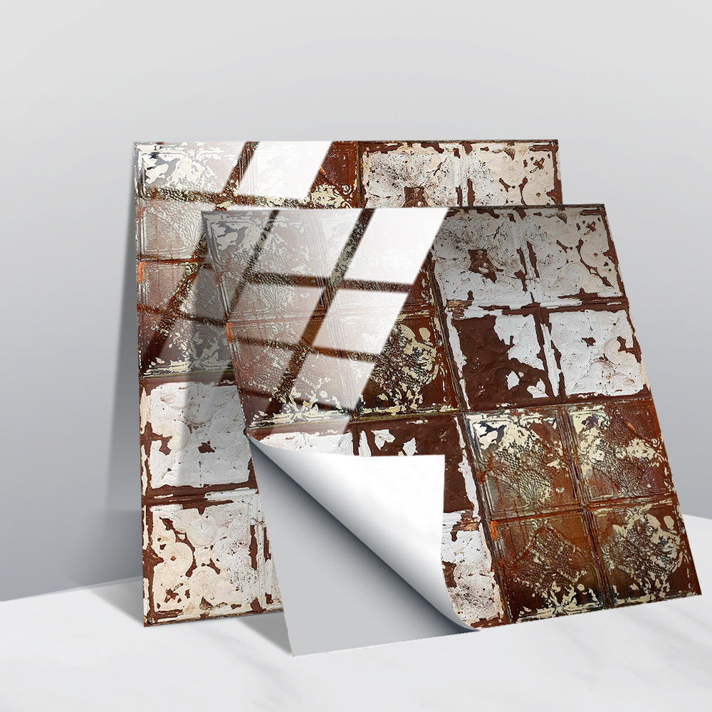 LuxeTile | Glanzend Retro Vintage Patroon Tegels Behang - Zelfklevende PVC Muur & Meubel Sticker