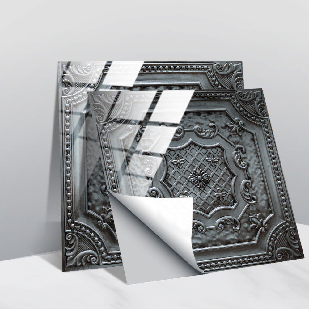 LuxeTile | Glanzend Retro Vintage Patroon Tegels Behang - Zelfklevende PVC Muur & Meubel Sticker