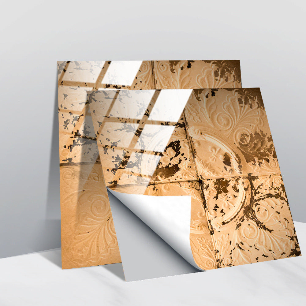 LuxeTile | Glanzend Retro Vintage Patroon Tegels Behang - Zelfklevende PVC Muur & Meubel Sticker