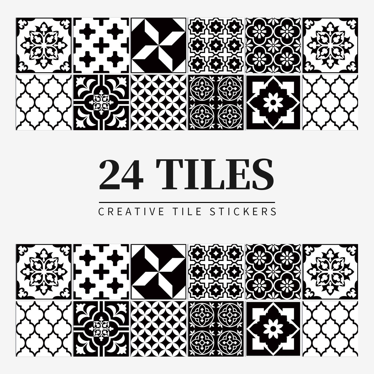 MandalaPatch | 24 Mandala Tegel Stickers - Europese Stijl, Peel & Stick, Waterdicht Vinyl Muur- & Vloerstickers