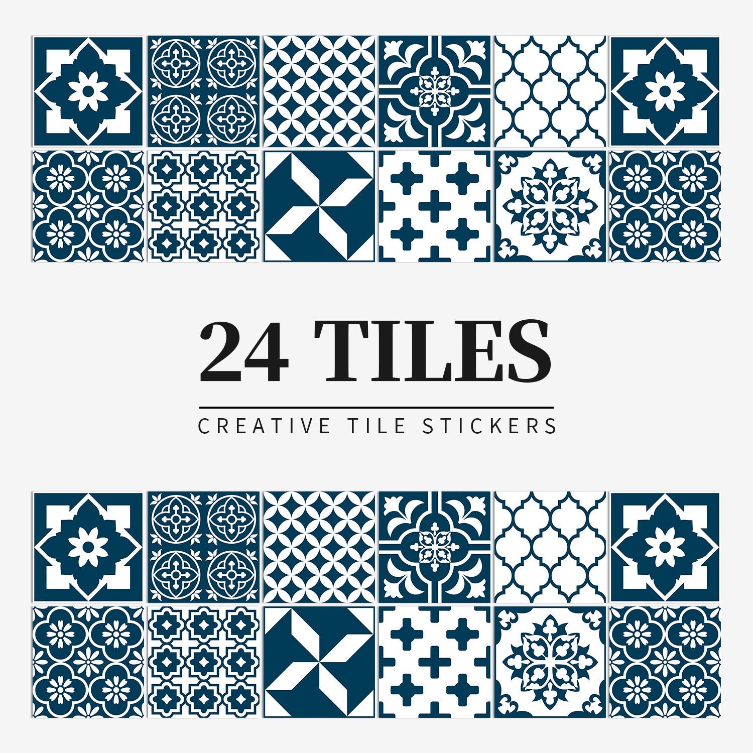 MandalaPatch | 24 Mandala Tegel Stickers - Europese Stijl, Peel & Stick, Waterdicht Vinyl Muur- & Vloerstickers