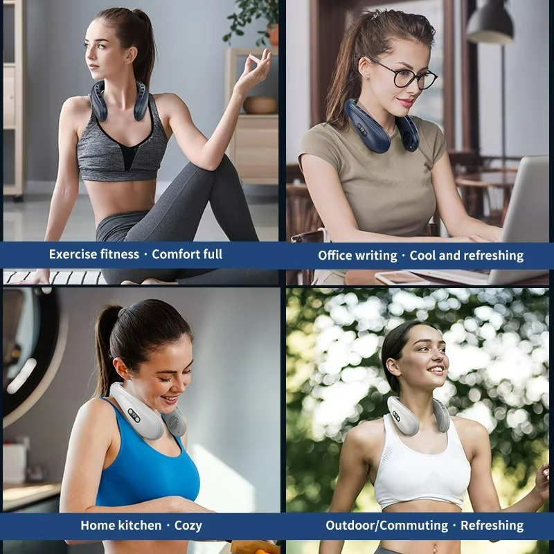 NeckBreeze | Draagbare nekventilator - draagbare handsfree ventilator met halfgeleiderkoeling