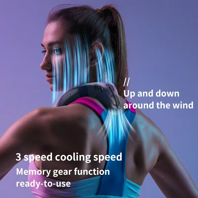 NeckBreeze | Draagbare nekventilator - draagbare handsfree ventilator met halfgeleiderkoeling